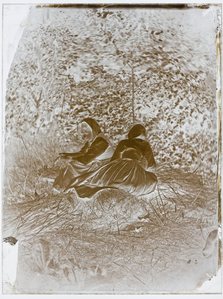 Duas raparigas camponesas sentadas de Auguste Giraudon
