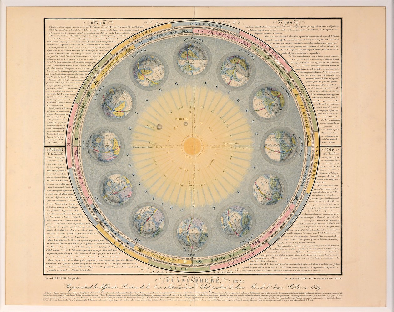 Planisfério n. 3, bar. 1839. de Auguste Henri Dufour