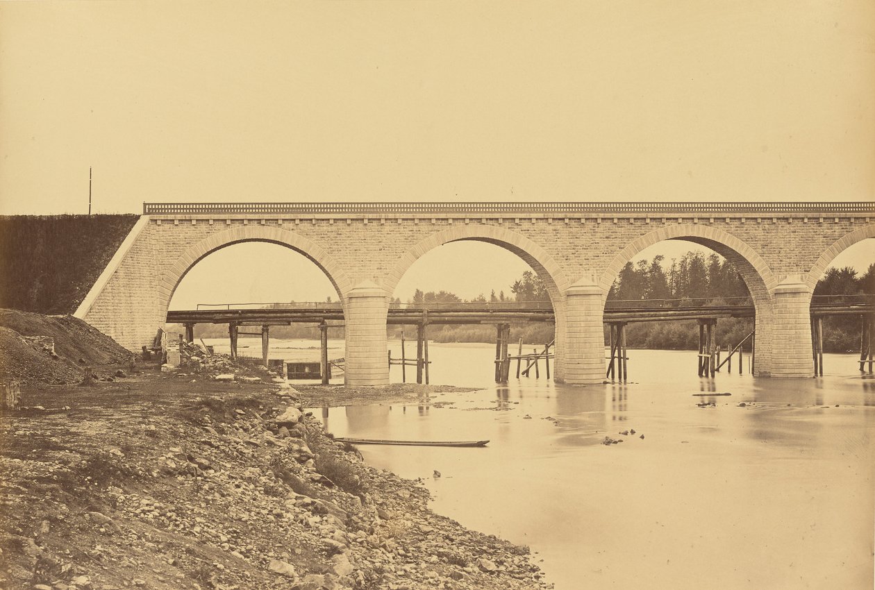 Viaduto sobre o Loire em Andrezieux de Auguste Hippolyte Collard