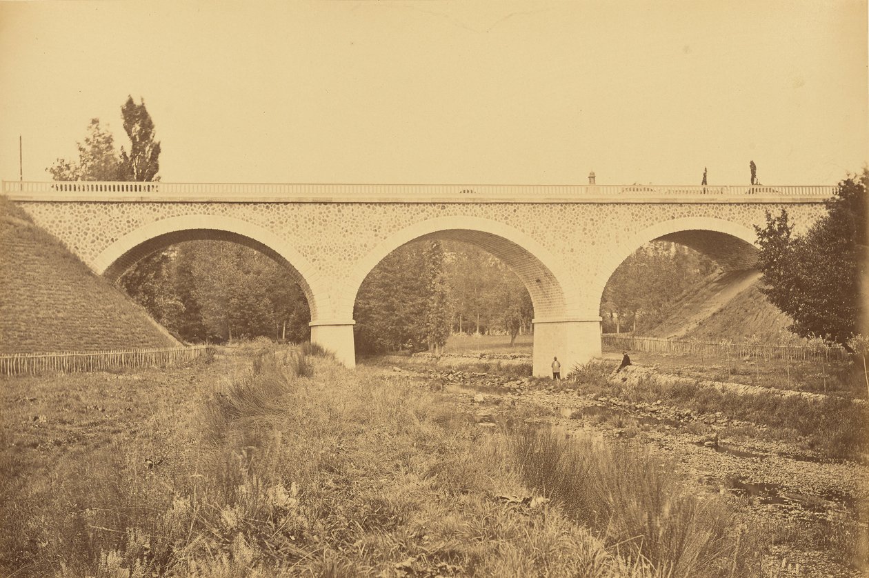 Viaduto sobre o Reno, perto de Pradines de Auguste Hippolyte Collard