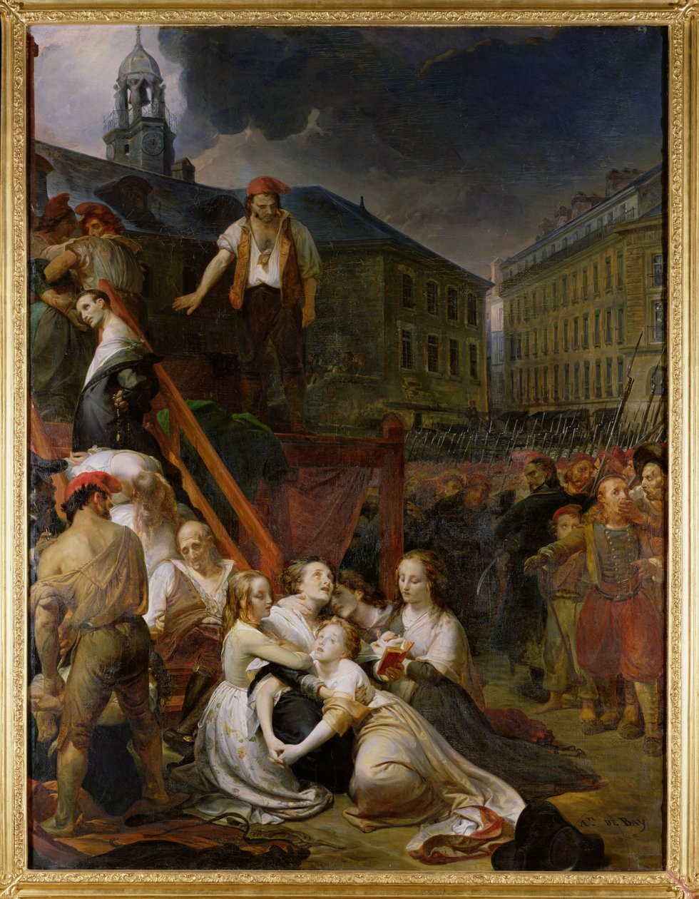 Episódio em Place du Bouffay, Nantes, 1793, 1859 de Auguste Hyacinthe Debay