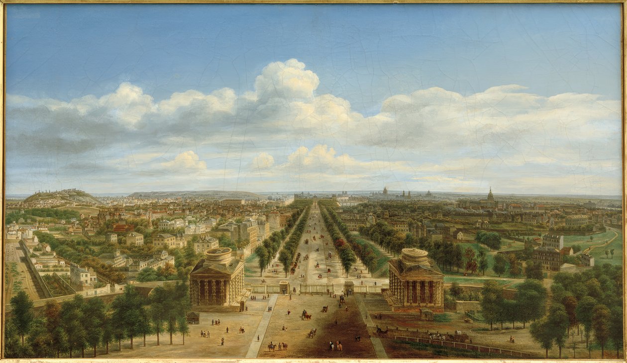 Vista de Paris, tirada do arco triunfal do Etoile de Auguste Jean Baptiste Antoine Cadolle