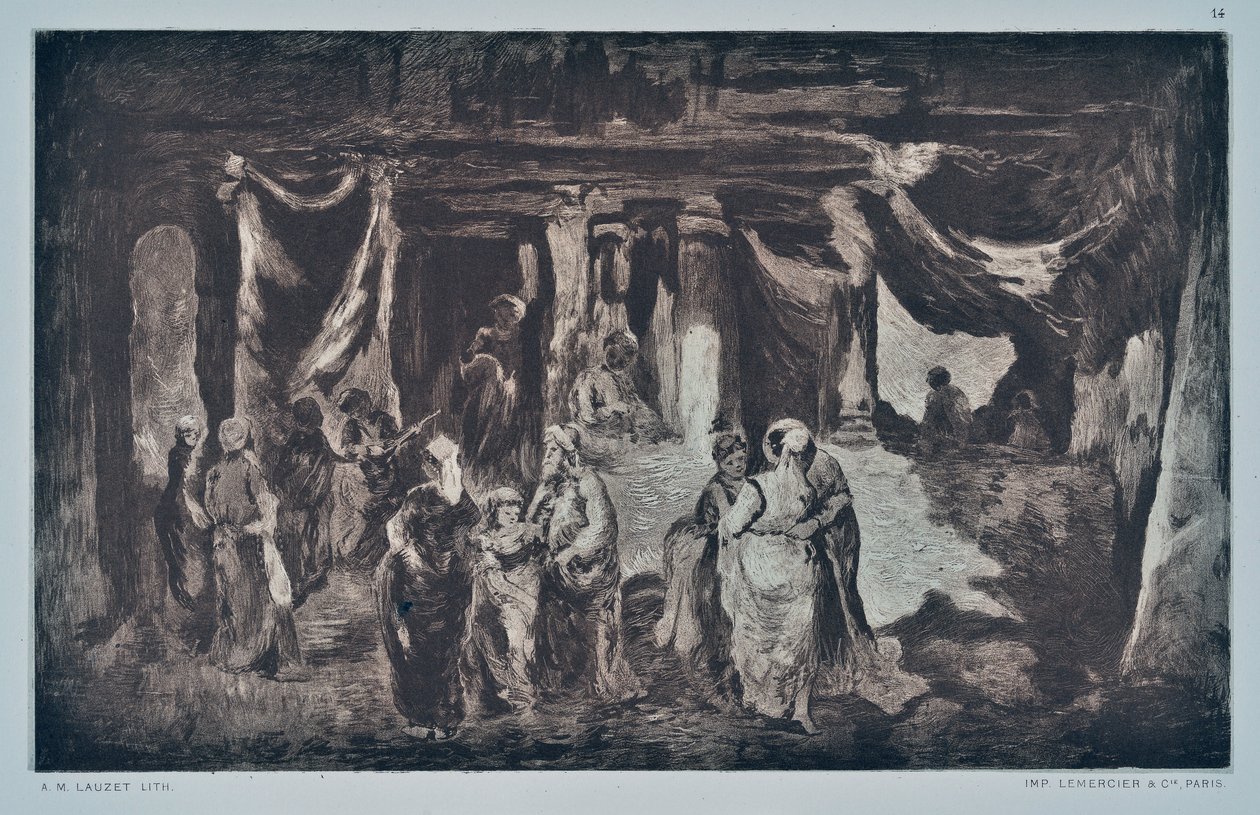 Bazar no Oriente (desenho) de Auguste Lauzet
