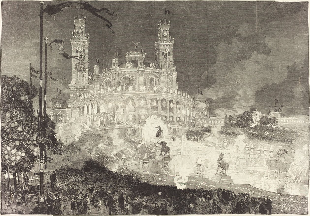 14 de julho. Iluminação do Palácio do Trocadero de Auguste Lepere