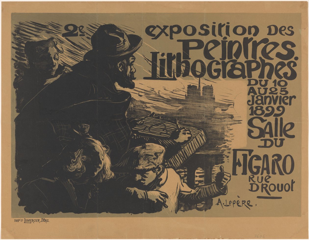 Cartaz para a segunda exposição dos Peintres Lithographes 2ª exposição des peintres litographes (título no objeto) de Auguste Lepere