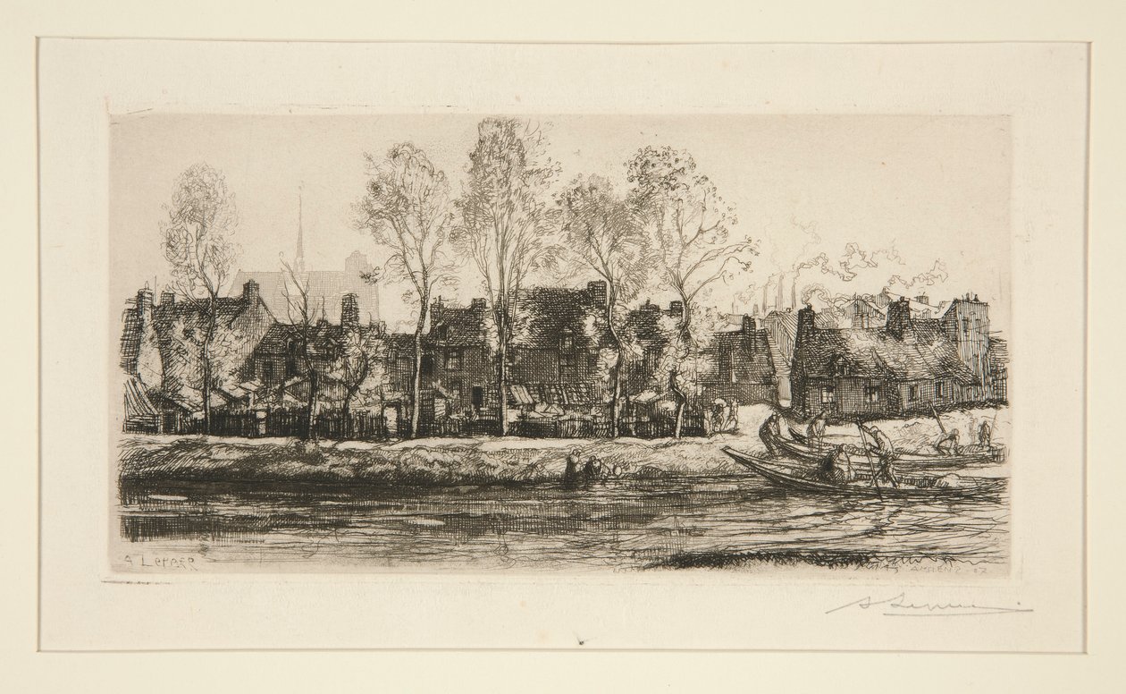 Bords de la Somme ? Amiens (Bancos do Somme em Amiens) de Auguste Lepere