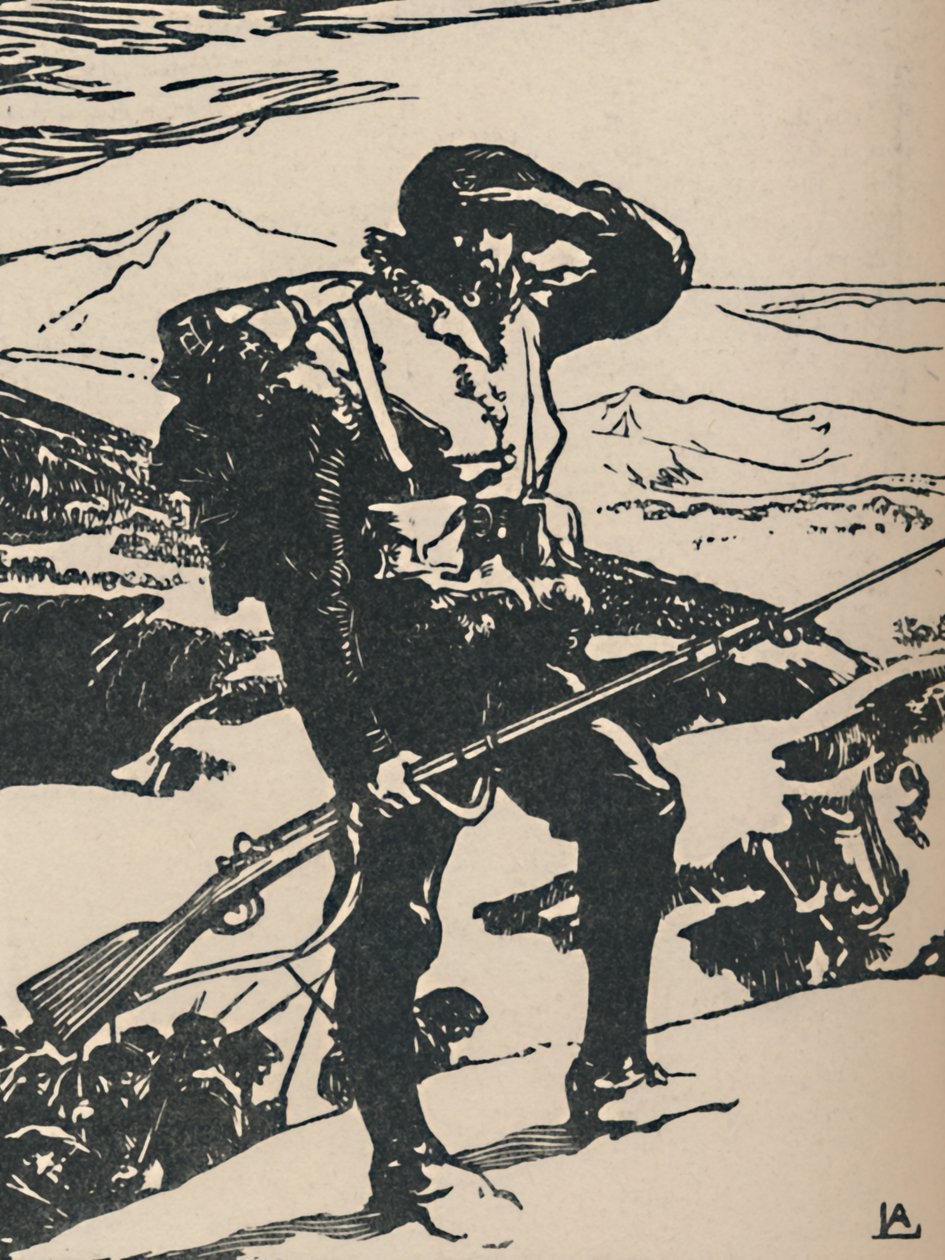 Caçador alpino, olhando a planície do Reno, 1919 de Auguste Louis Lepère