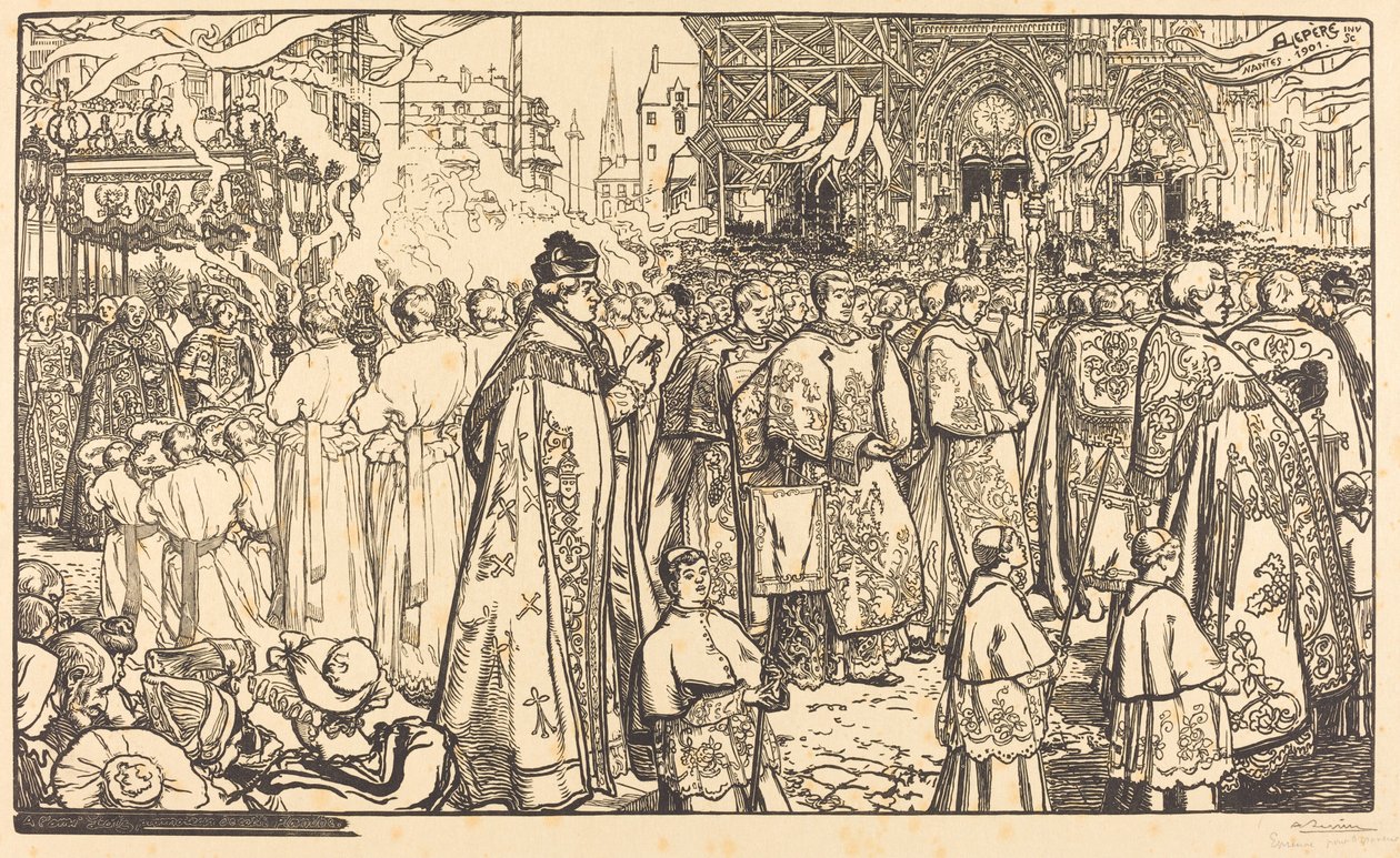 Procissão de Corpus Christi em Nantes de Auguste Lepere