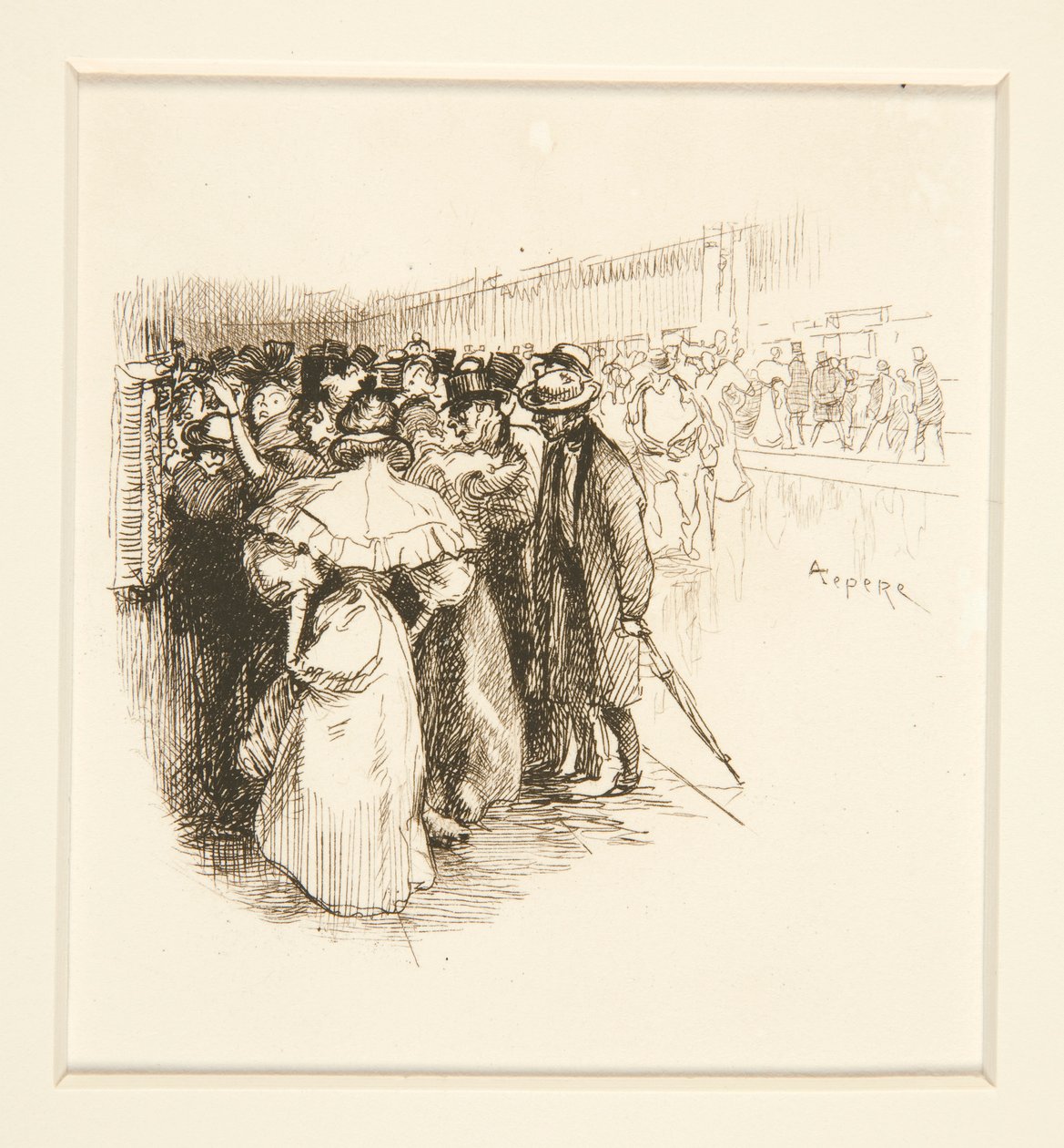 Multidão na bilheteria (?) de Auguste Lepere