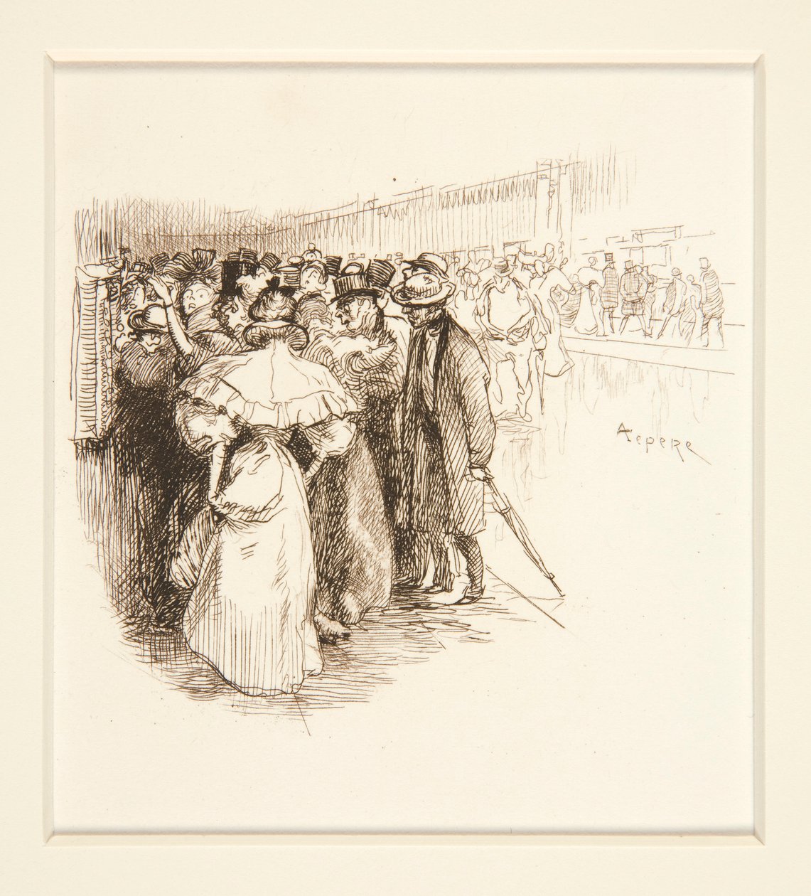 Multidão na bilheteria (?) de Auguste Lepere