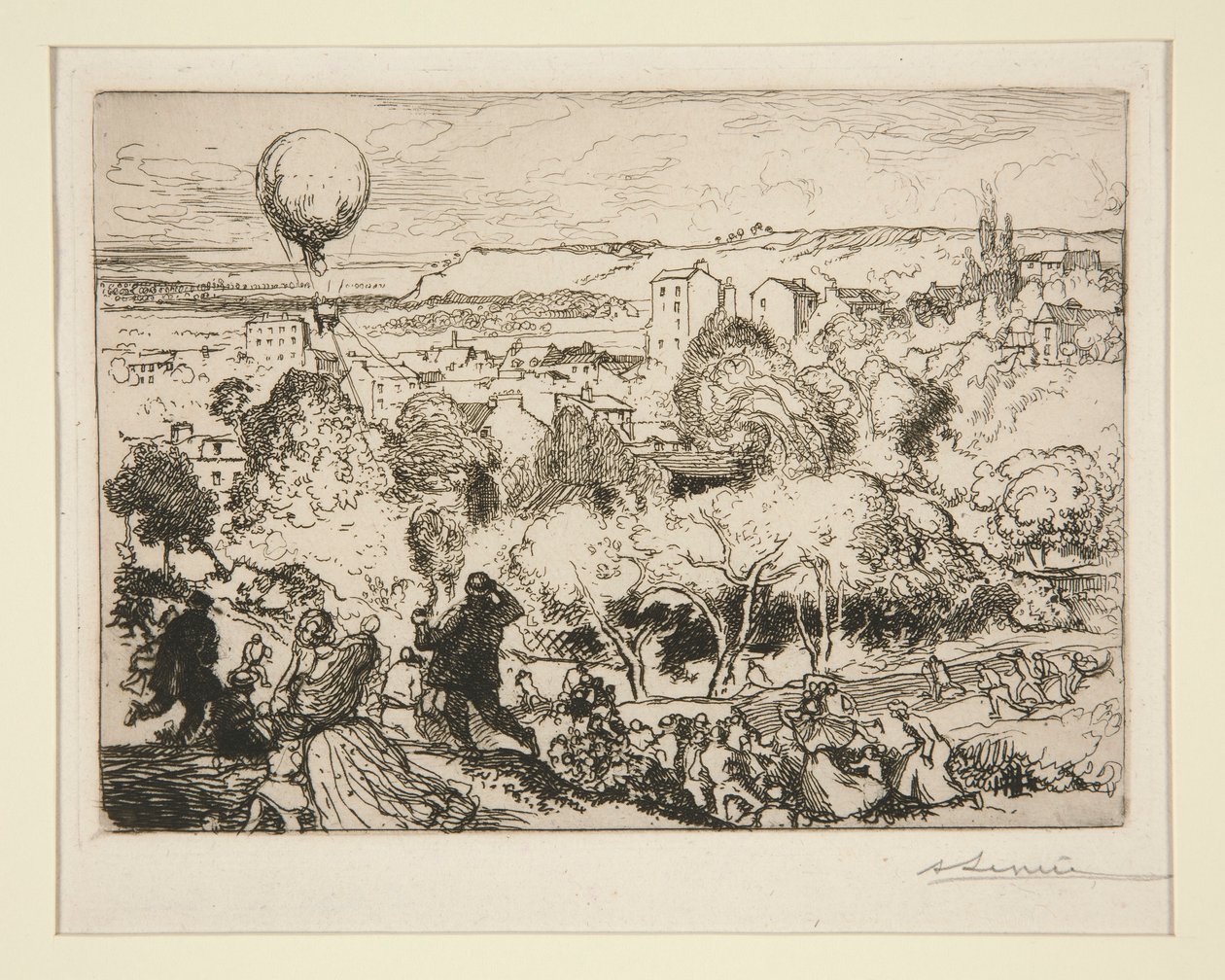 O Balão Caído, em Pré-Saint-Gervais de Auguste Lepere