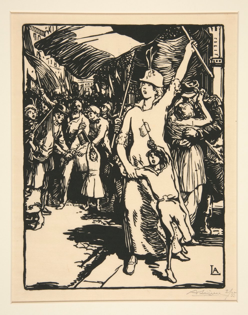 La guerre est d?clar?e (A guerra é declarada), de La Guerre de 1914, primeira série, nº 8 de Auguste Lepere