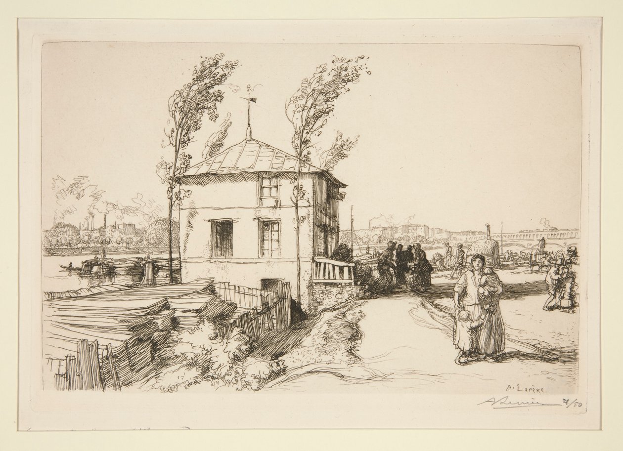 A guinguete, estrada para Billancourt de Auguste Lepere