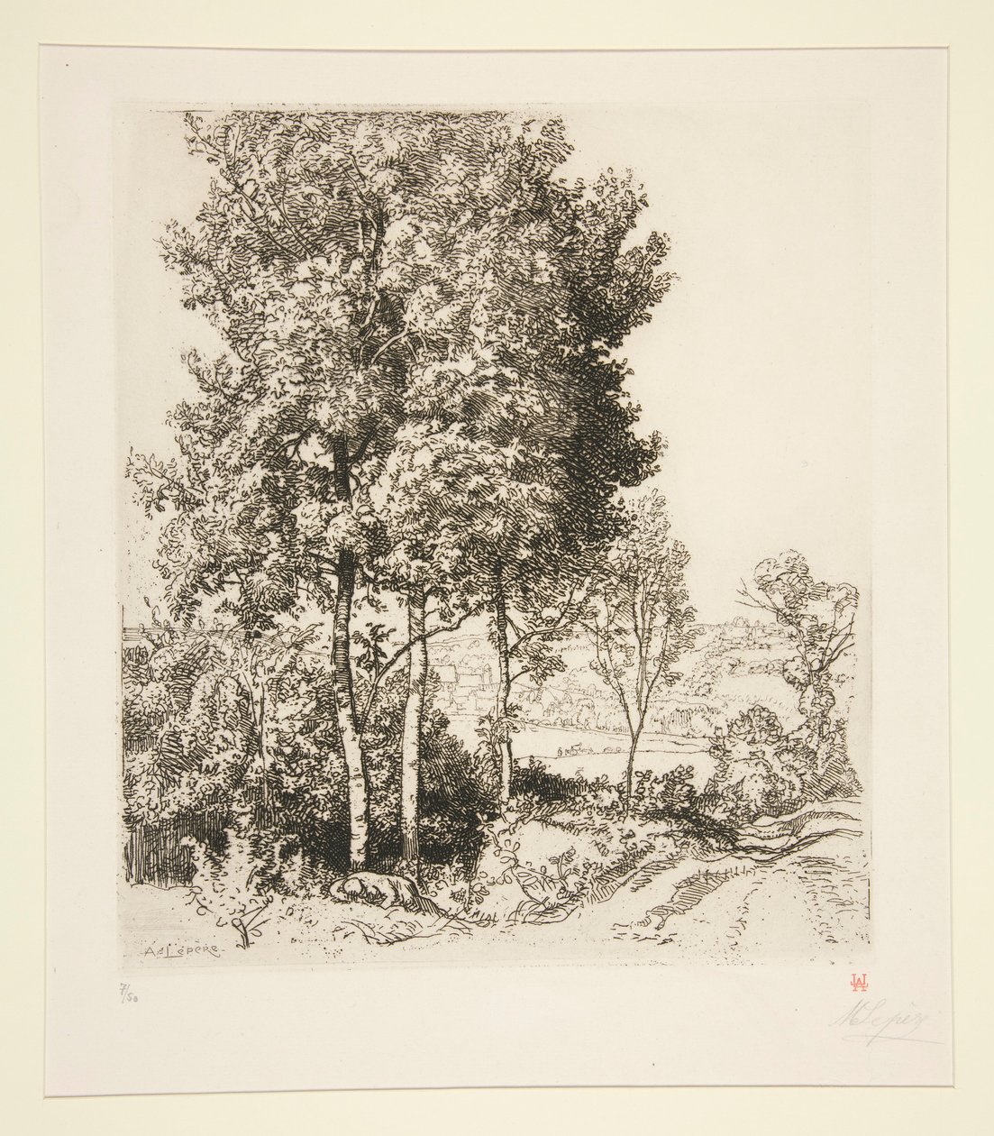 O Vale Petit Morin perto de Verdelot (Seine-et-Marne) (Pequeno Vale Morin perto de Verdelot [Seine-et-Marne]) de Auguste Lepere