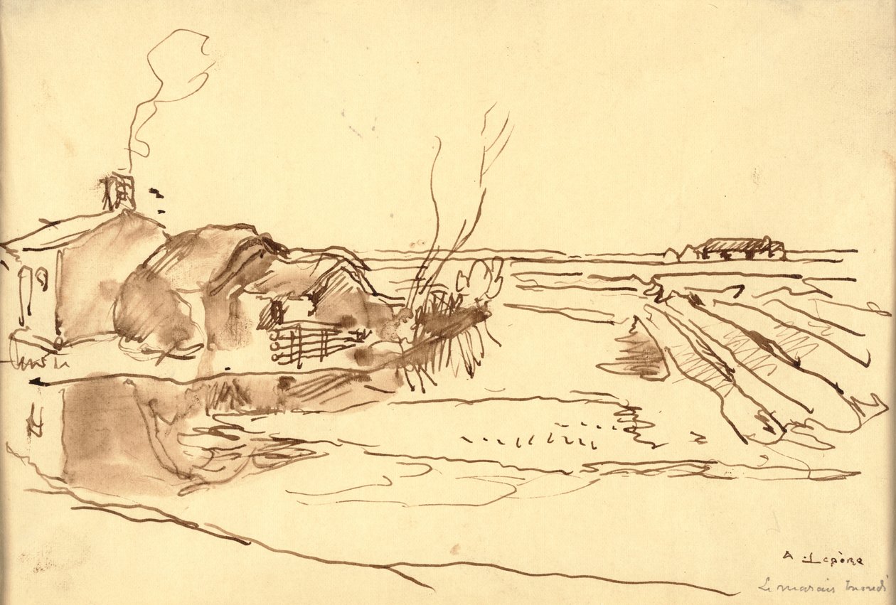 Paisagem (tinta no papel) de Auguste Lepere