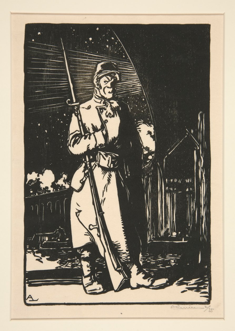 Le G. V. C. (Guardas dos canais de comunicação), de A Guerra de 1914, primeira série, n. 9 de Auguste Lepere