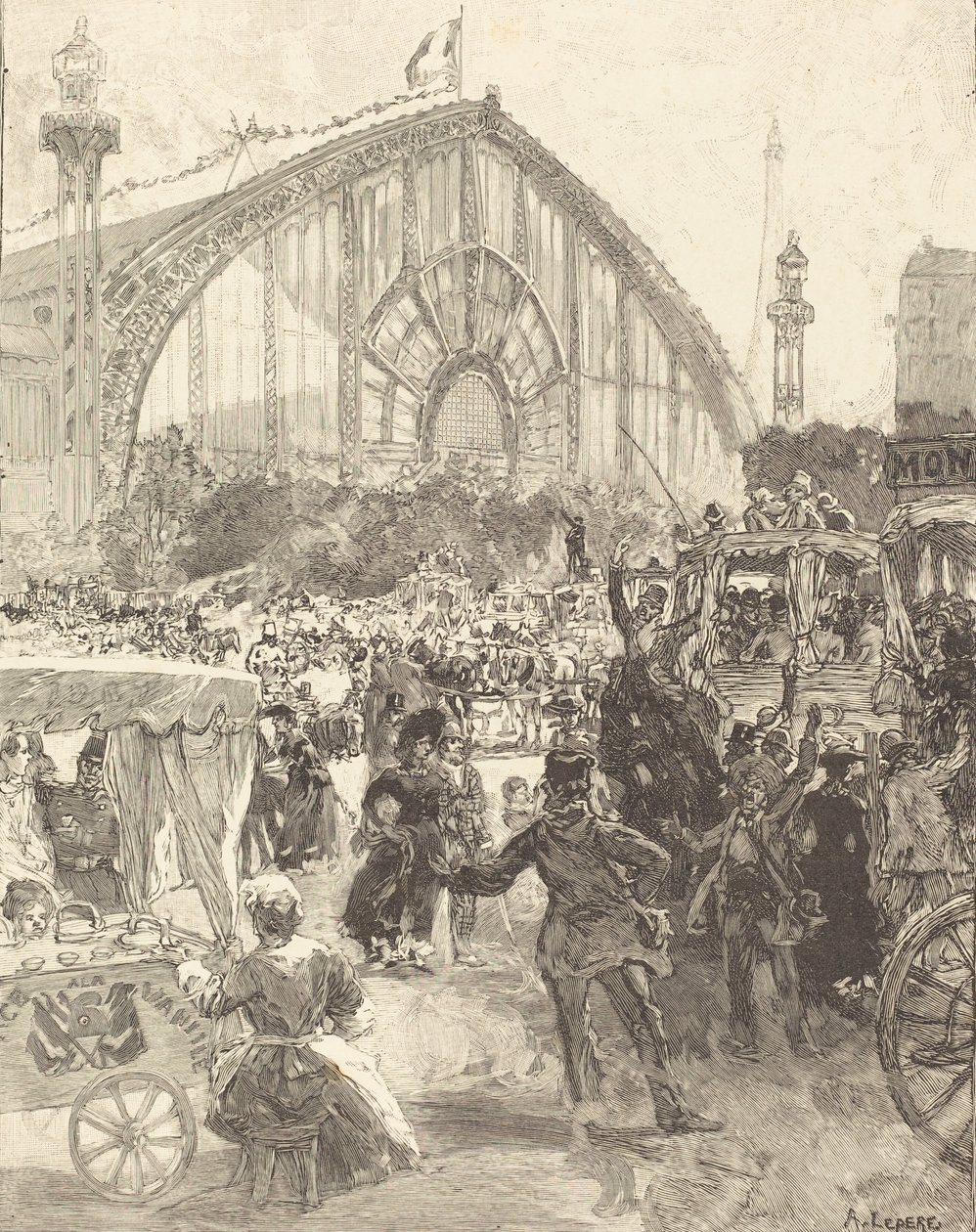 O Palácio das Máquinas, publicado em 1889. de Auguste Lepere