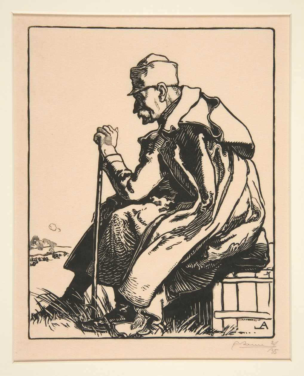 Le Roi de Serbie (O Rei da Sérvia), de La Guerre de 1914, primeira série, no.4 de Auguste Lepere