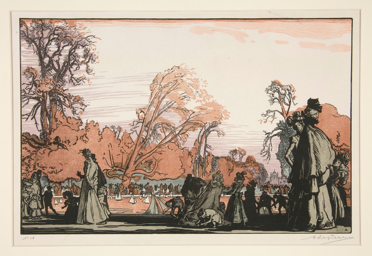 Le bassin des Tuileries (O Lago dos Tuileries) de Auguste Lepere