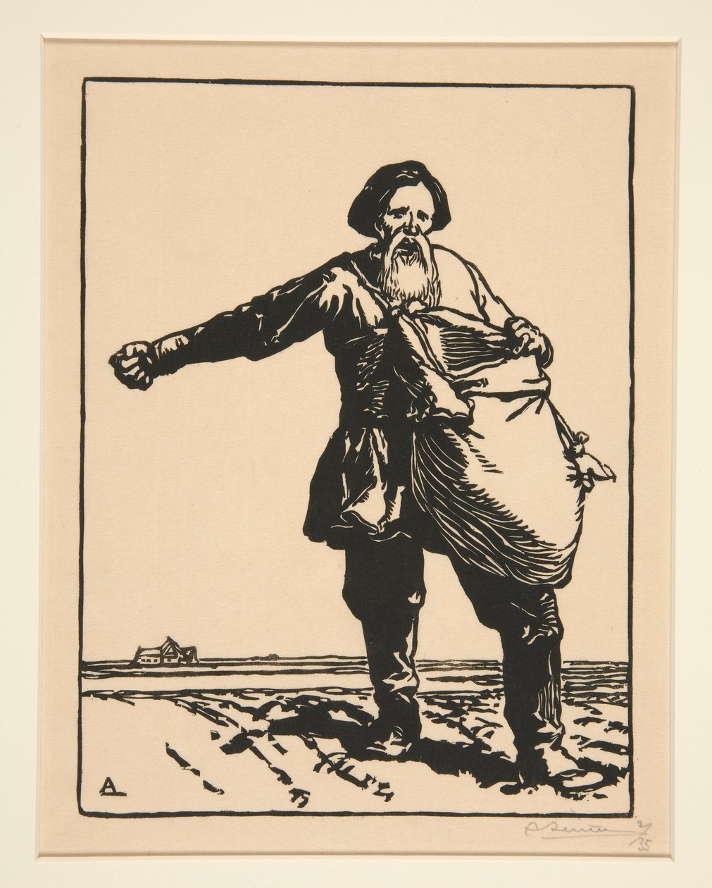 Le paysan russe (O Camponês Russo), de La Guerre de 1914, primeira série, nº 2 de Auguste Lepere