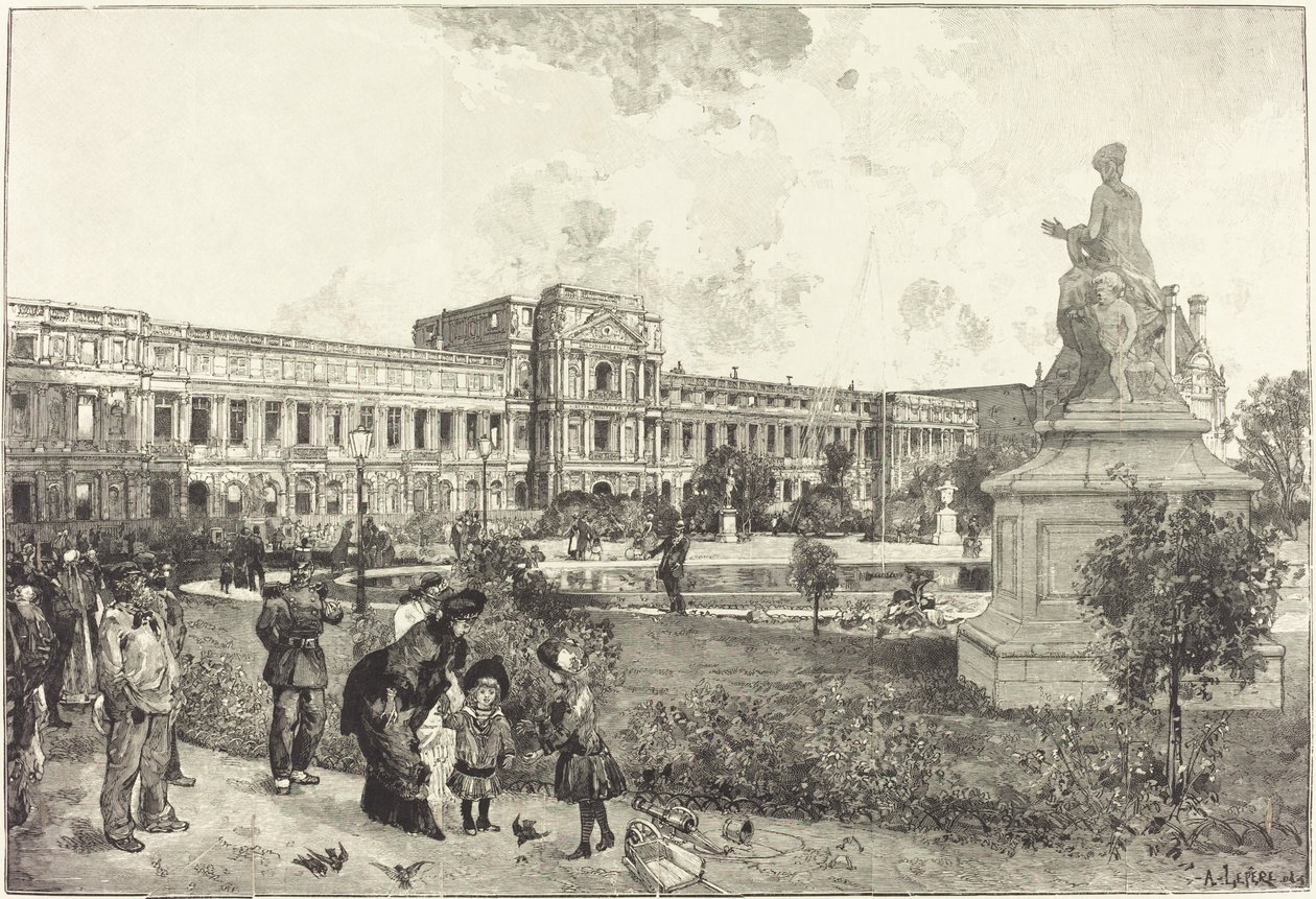 Les ruines du Palais des Tuileries avant leur demolition de Auguste Lepere