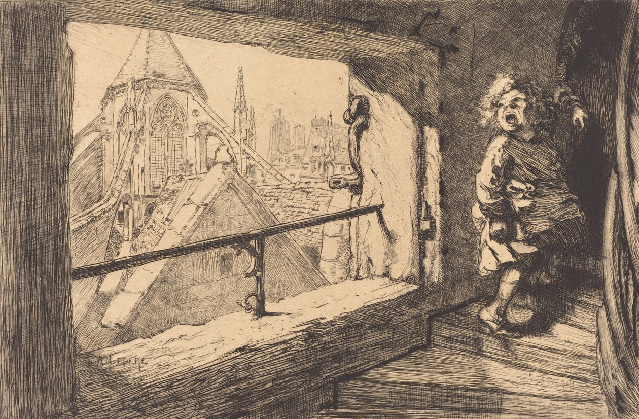 Os telhados de Saint-Severin, 1889. de Auguste Lepere