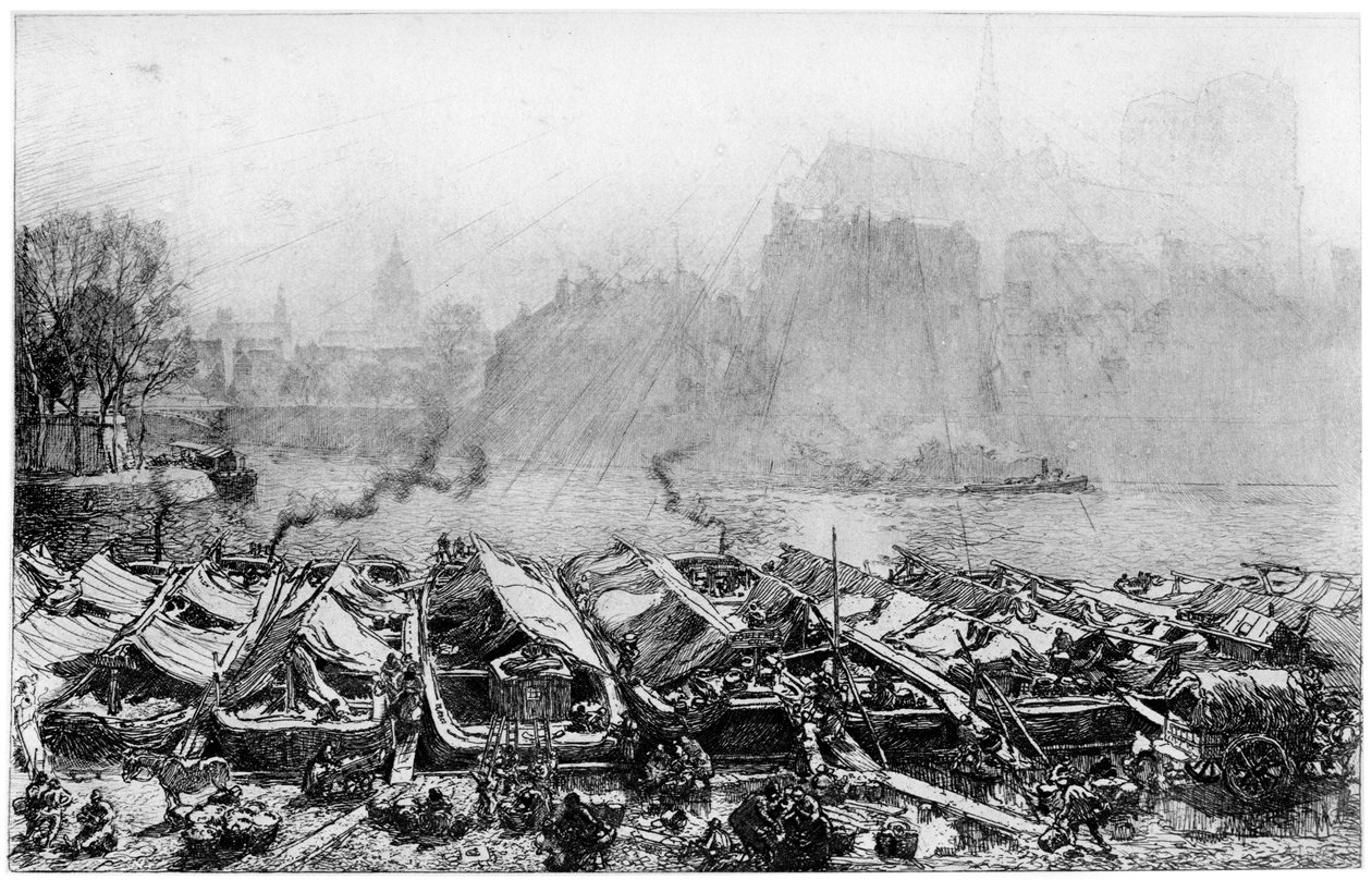 Março com maçãs, c1870-1910 1924 de Auguste Louis Lepère