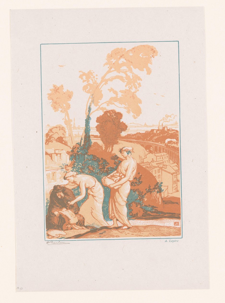 A música e a poesia ajudam o artista
La Musique et la Poesie secourant les Artistes de Auguste Lepere