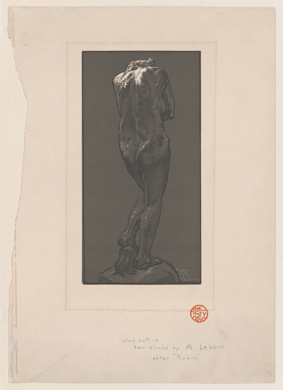 Estátua nua, vista de trás, ca. 1902. de Auguste Lepere