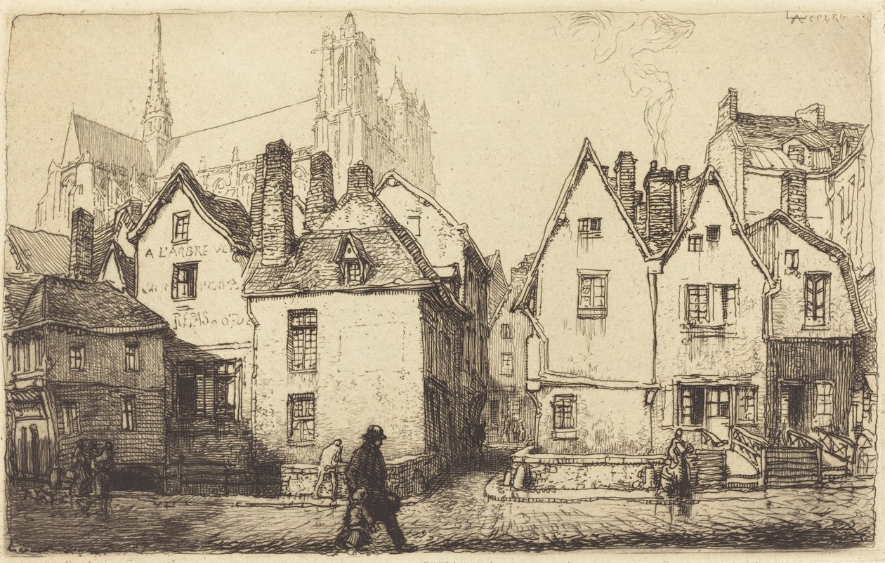 Old Houses em Amiens Old Houses em Amiens, 1907. de Auguste Lepere