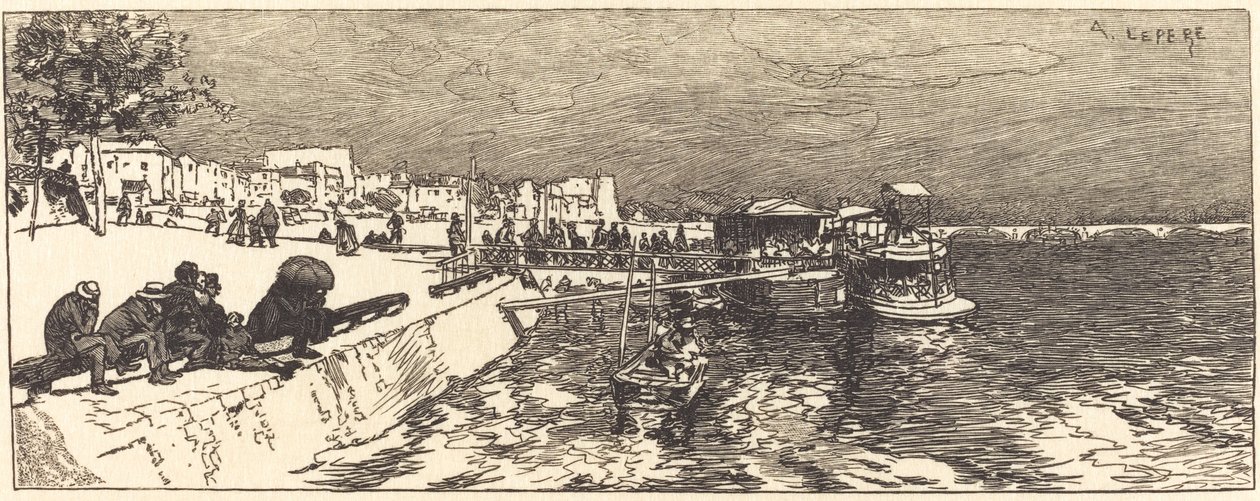 Pier em Bercy (Embarcadere a Bercy) de Auguste Lepere