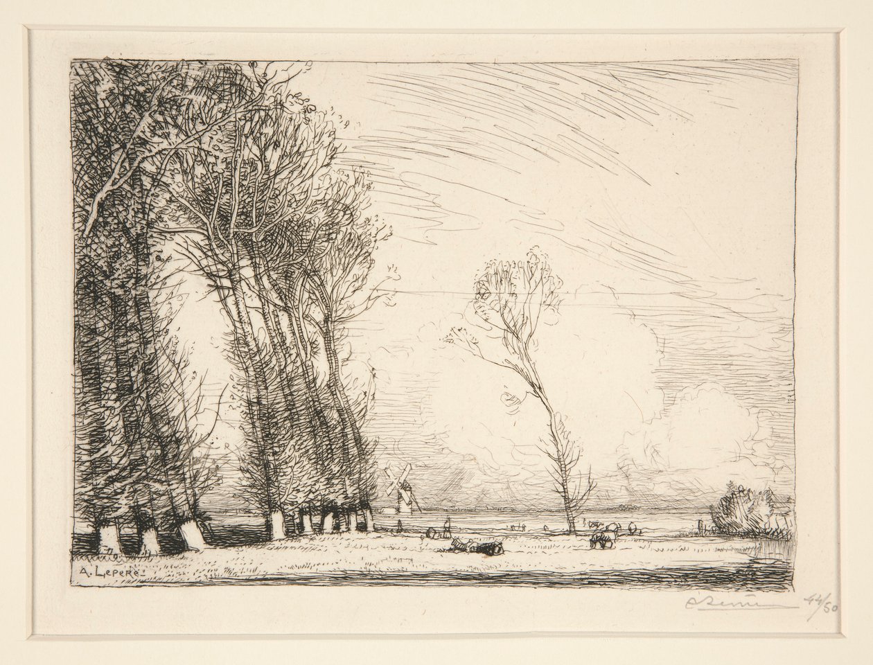 Rideau des peupliers (Vend?e) (Cortina de álamos [Vendee]) de Auguste Lepere