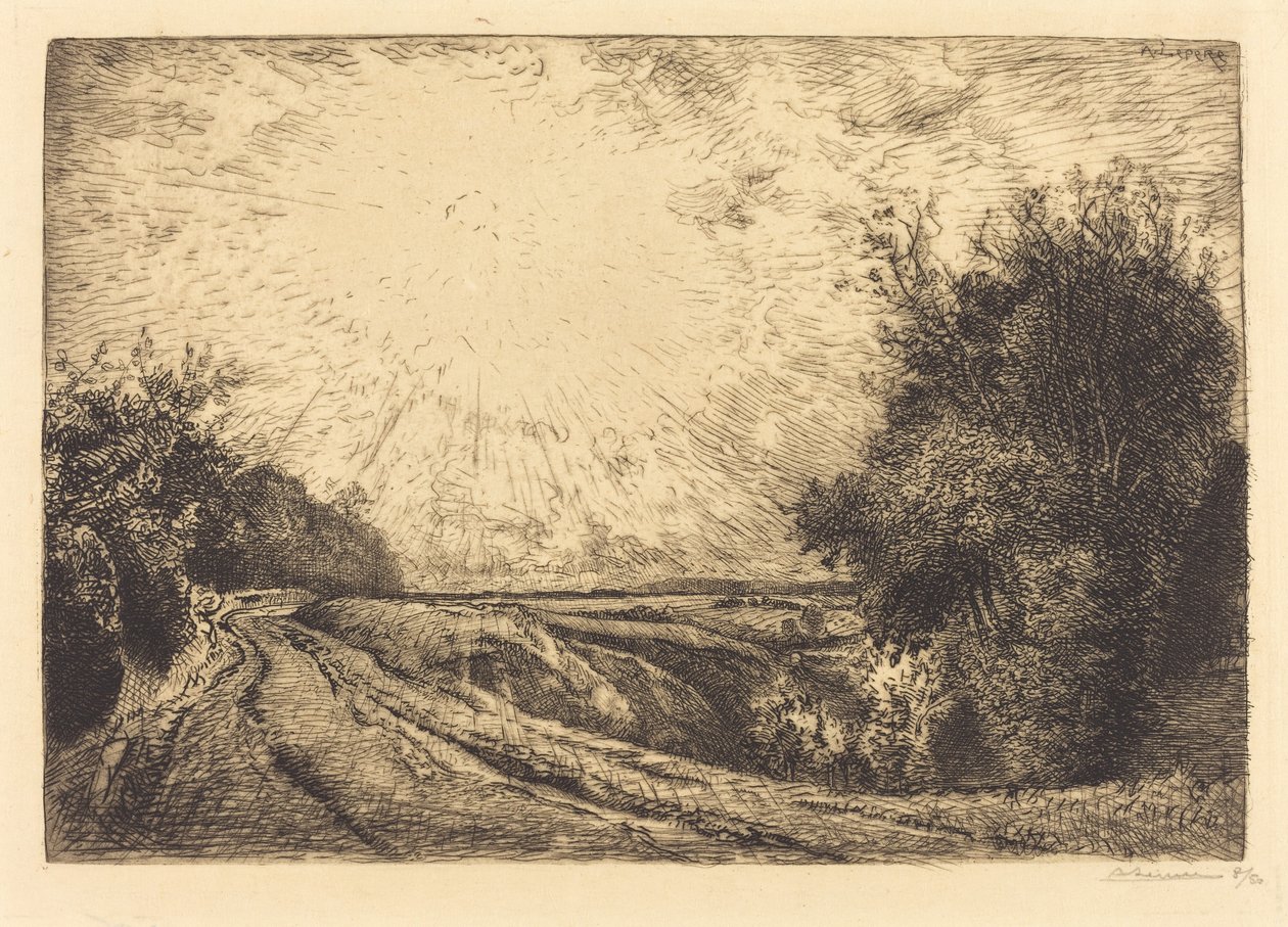Rota de La Houssoye, Crevecoeur-le-Grand (Route de La Houssoye, Crevecoeur) de Auguste Lepere