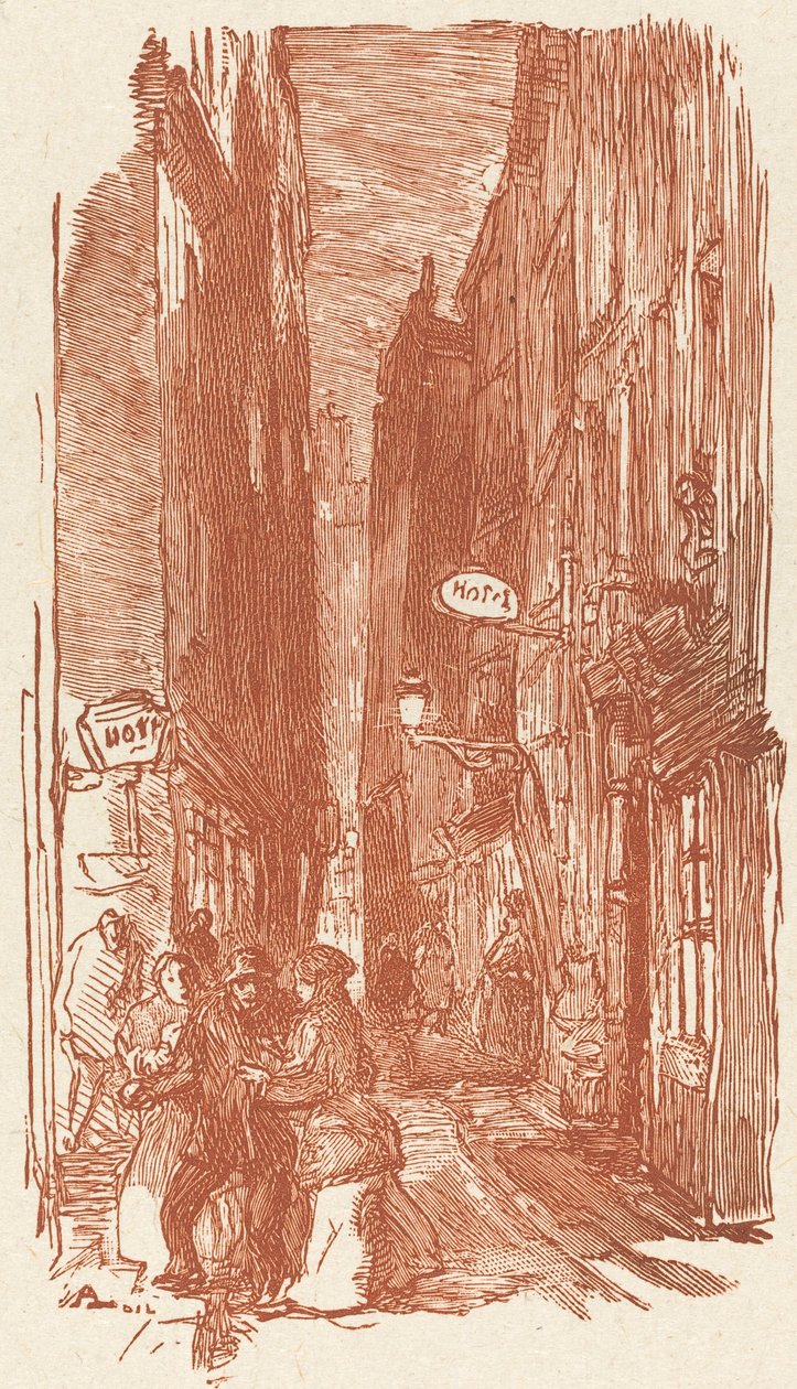 Rue Saint-Severin, publicado 1901. de Auguste Lepere
