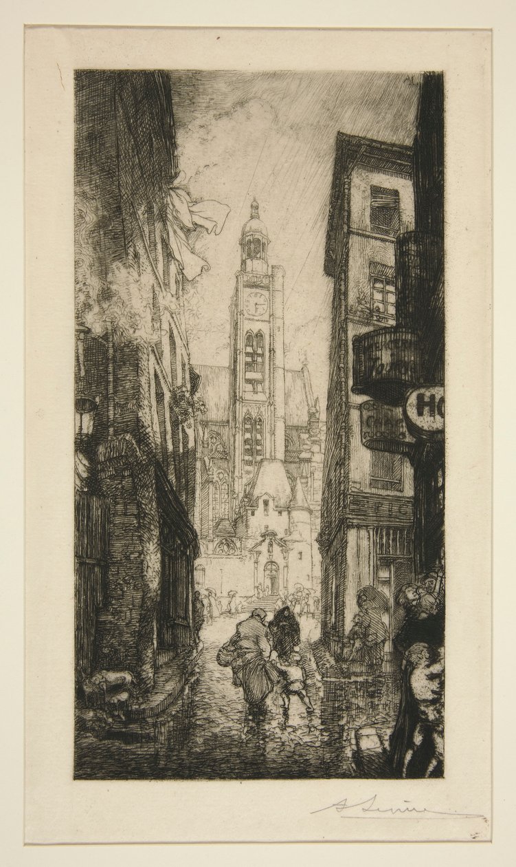 Rue de la Montagne Sainte-Genevi?ve, Paris de Auguste Lepere