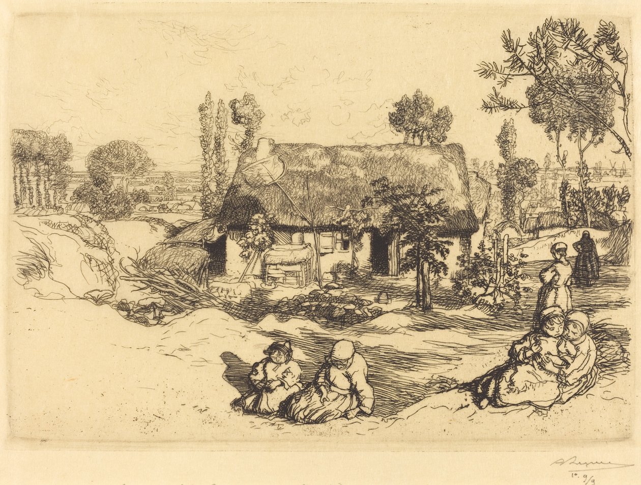 Abrigo para os Pobres, Vendee (Le nid de pauvres, Vendee) de Auguste Lepere