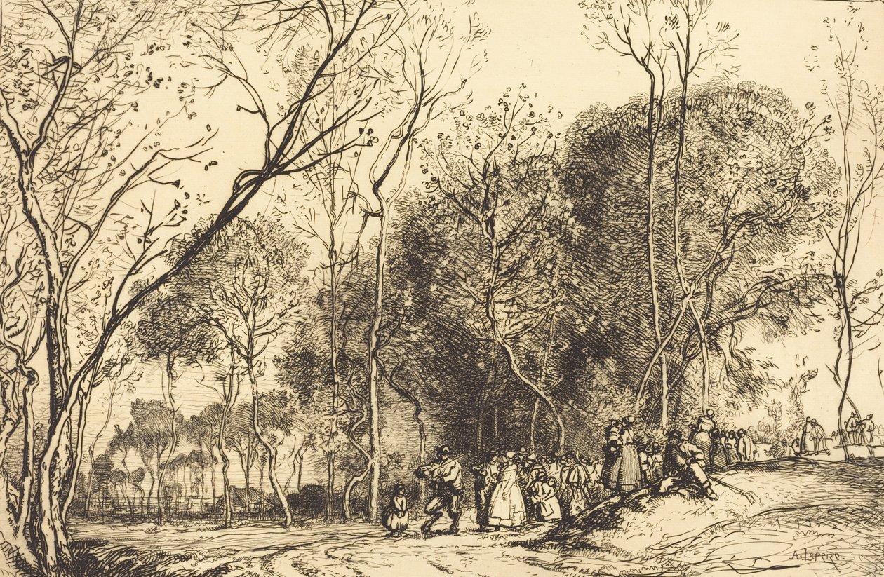 Verão em Saint-Martin, as Núpcias Passadas Ete de la Saint-Martin, la noce qui passe, 1908. de Auguste Lepere