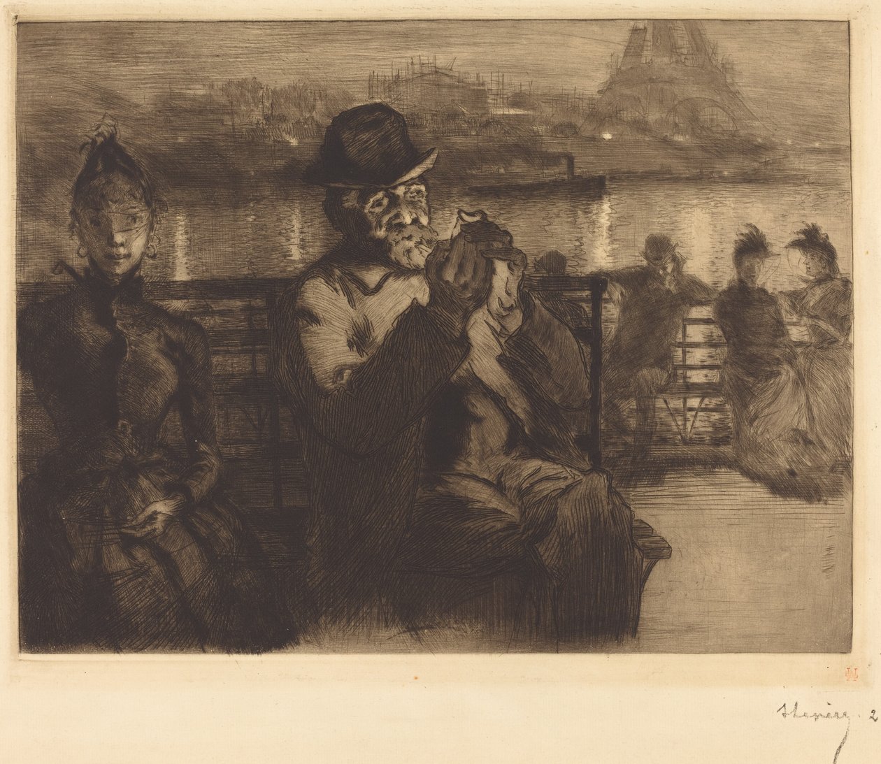 No Sena, à noite de Auguste Lepere