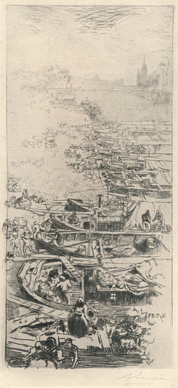 O mercado da maçã, 1915 de Auguste Louis Lepère