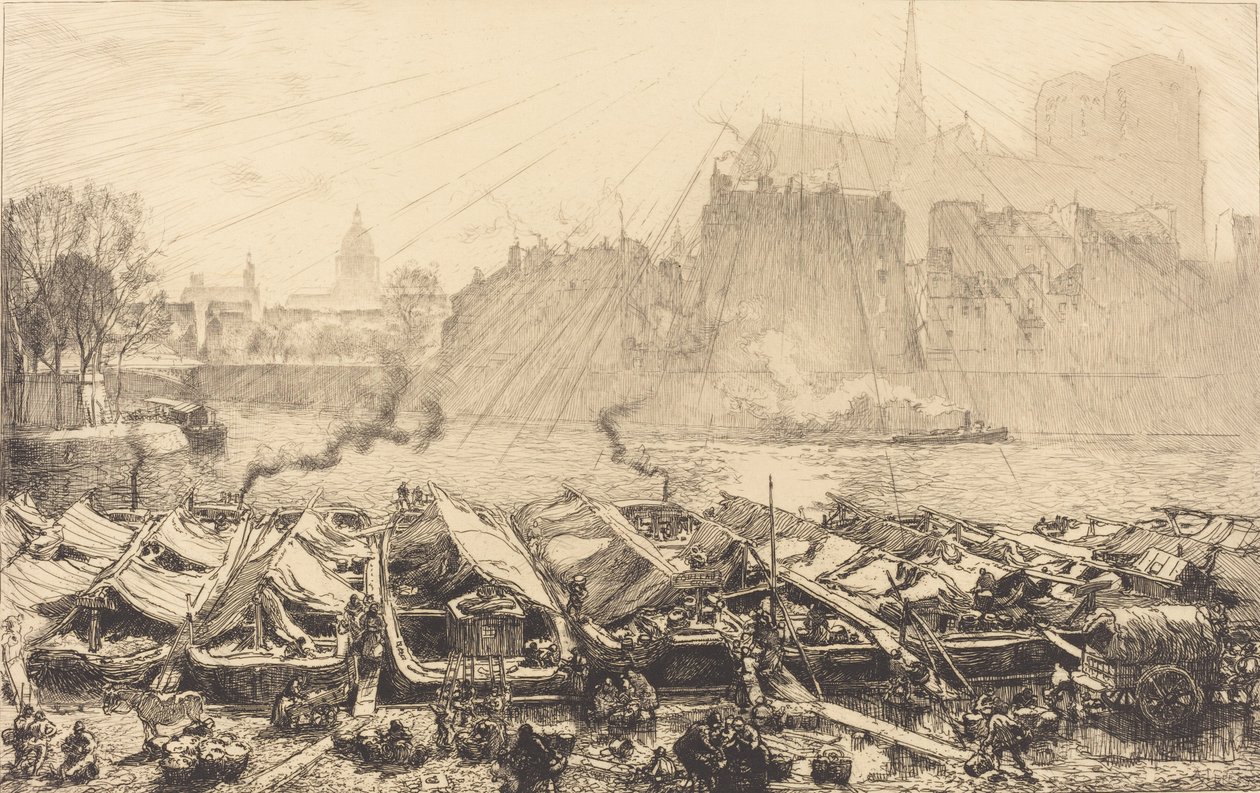 O Grande Mercado da Maçã O Grande Mercado da Maçã, 1917. de Auguste Lepere