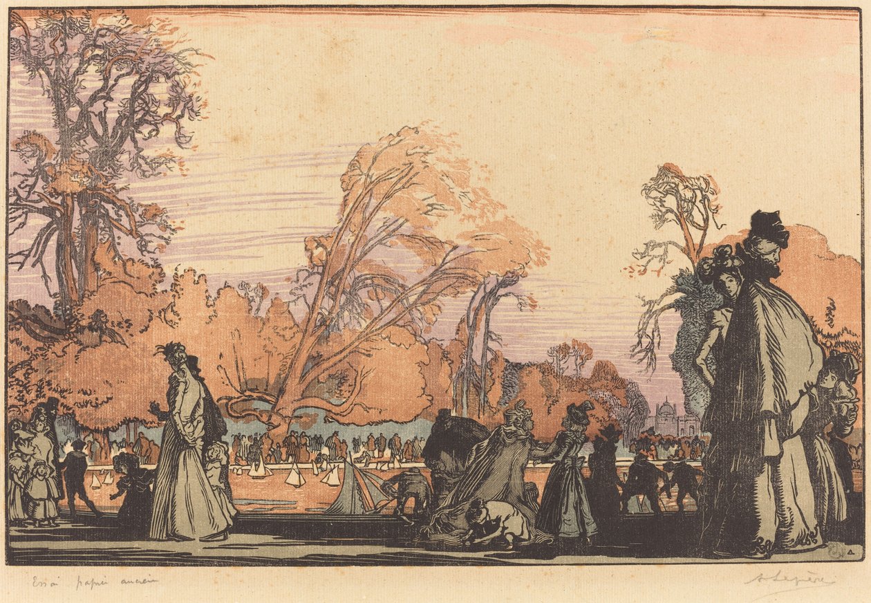 A lagoa nas Tulherias de Auguste Lepere