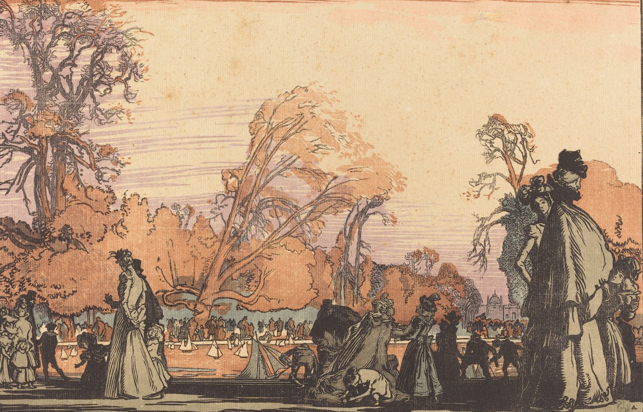 O Lago nas Tulherias, 1898. de Auguste Lepere