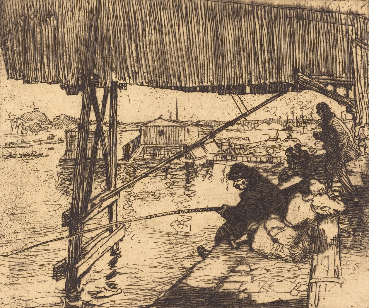 Sob a ponte de Bercy Sous le bridge de Bercy, 1894. de Auguste Lepere