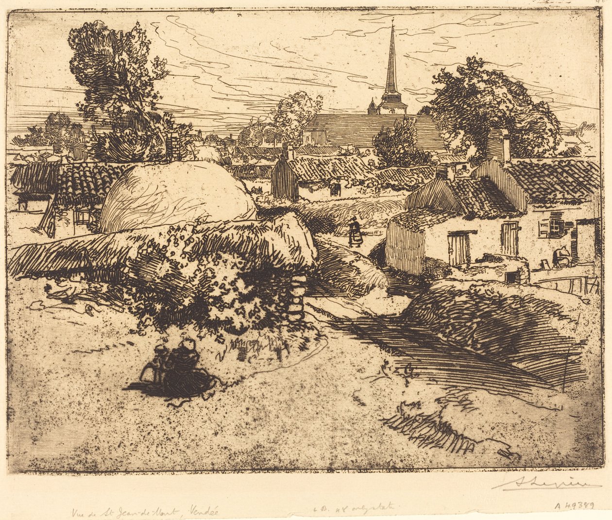 Vista de St.-Jean-de-Mont, Vendéia (Vue de St.-Jean-de-Mont, Vendéia) de Auguste Lepere