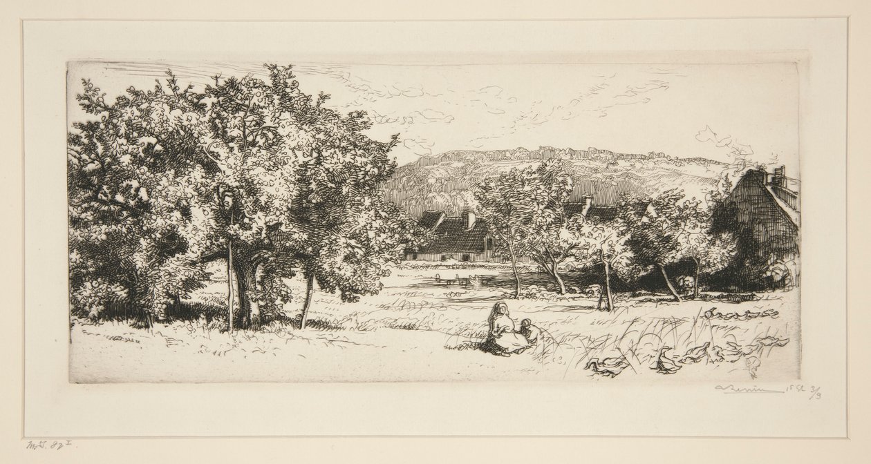 Aldeia de Villeneuve-sur-Bellot (Seine-et-Marne) de Auguste Lepere