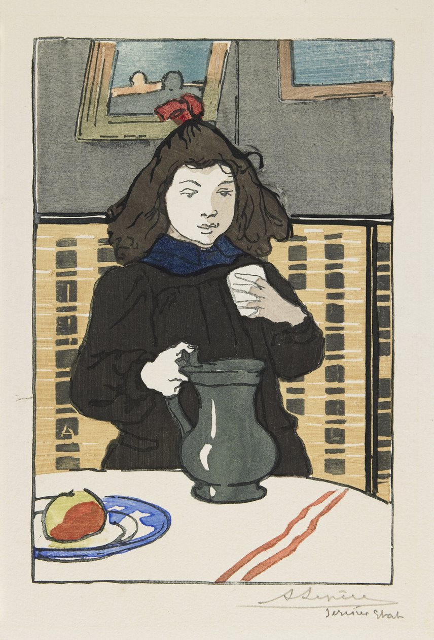 Rapariga com um jarro, 1890 de Auguste Louis Lepère