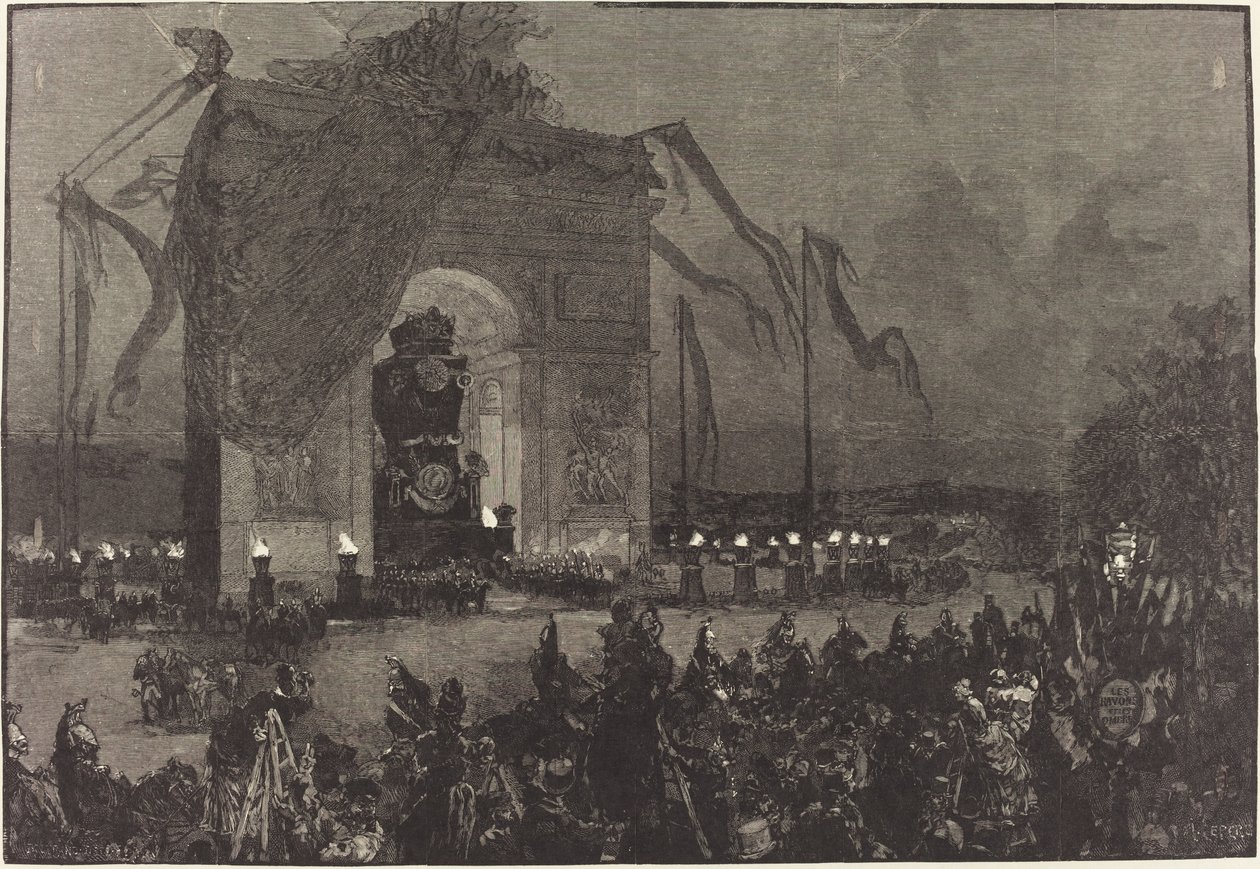 Funeral de Victor Hugo. A Vigília de Auguste Lepère after Henri Louis Scott