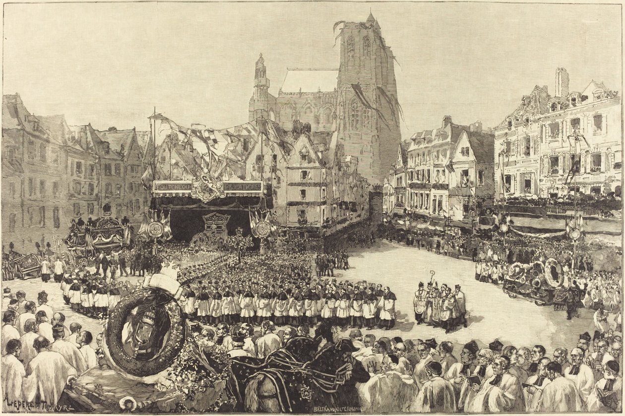 O funeral do Almirante Courbet de Auguste Lepère and Louis Tinayre