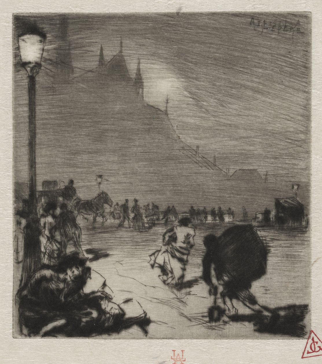 Na esquina da Pont-aux-Doubles de Auguste Louis Lepère