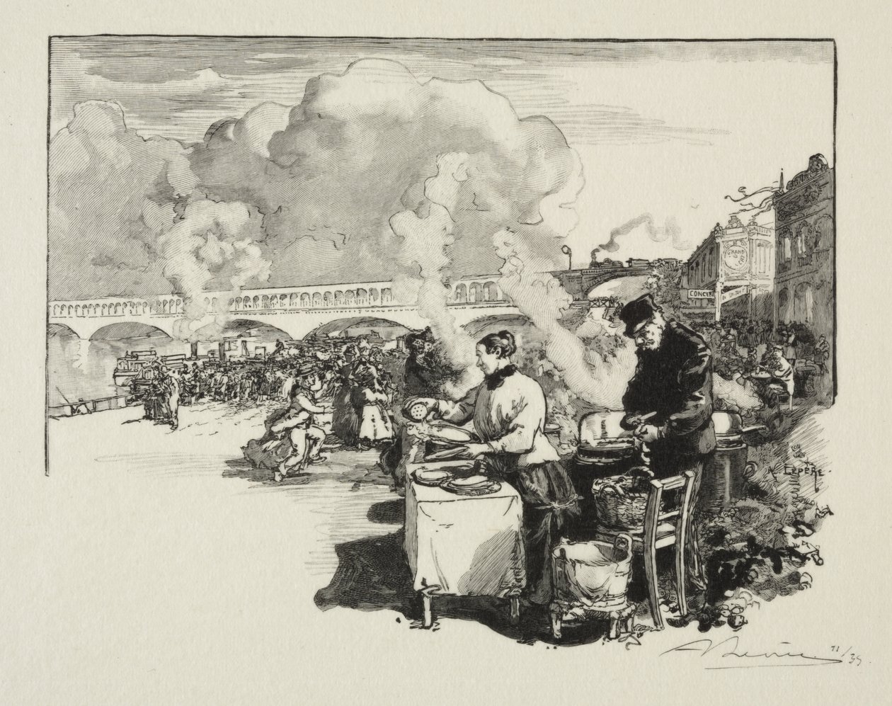 Palco de desembarque para barcos omnibus de Auguste Louis Lepère